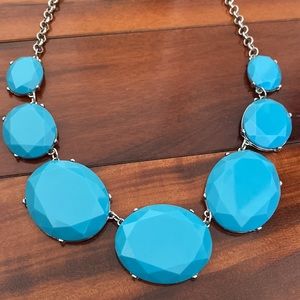 Versona Statement Necklace- Baby Blue, Silver